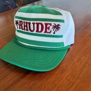 Rhude Striped Cap in Green and Cream